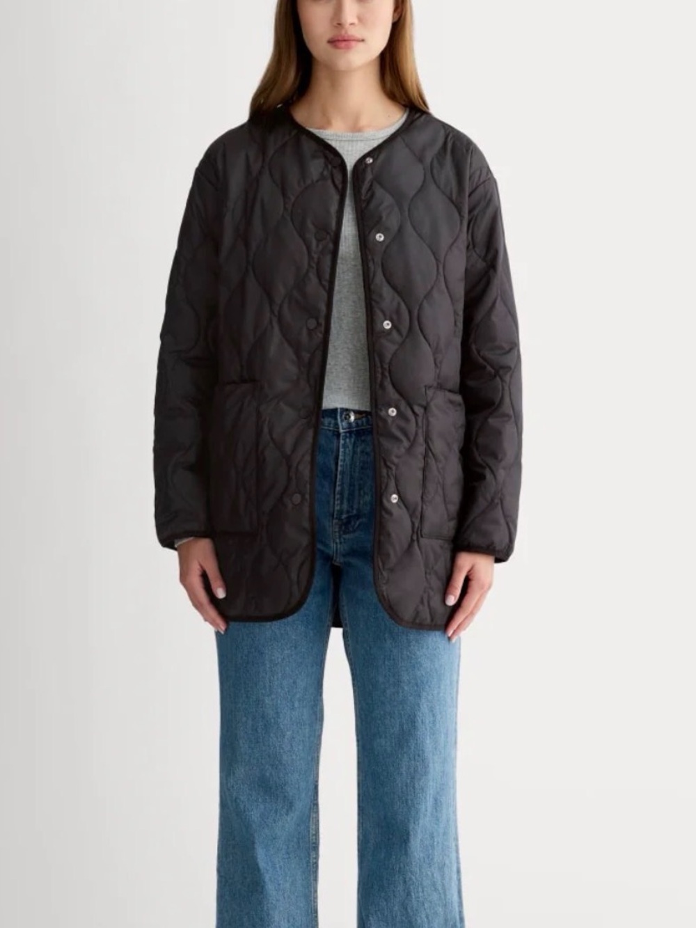 Everlane Black Quilted Liner Jacket